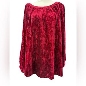 UMGEE Elegant Red Velvet Blouse zs 1XL